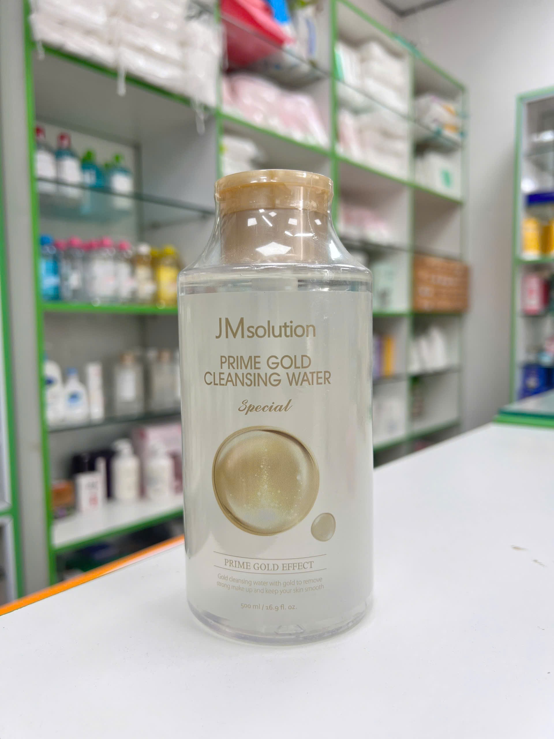 Nước Tẩy trang JMsolution Prime Gold 500ml — chai dung tích lớn với thiết kế tông vàng nổi bật
